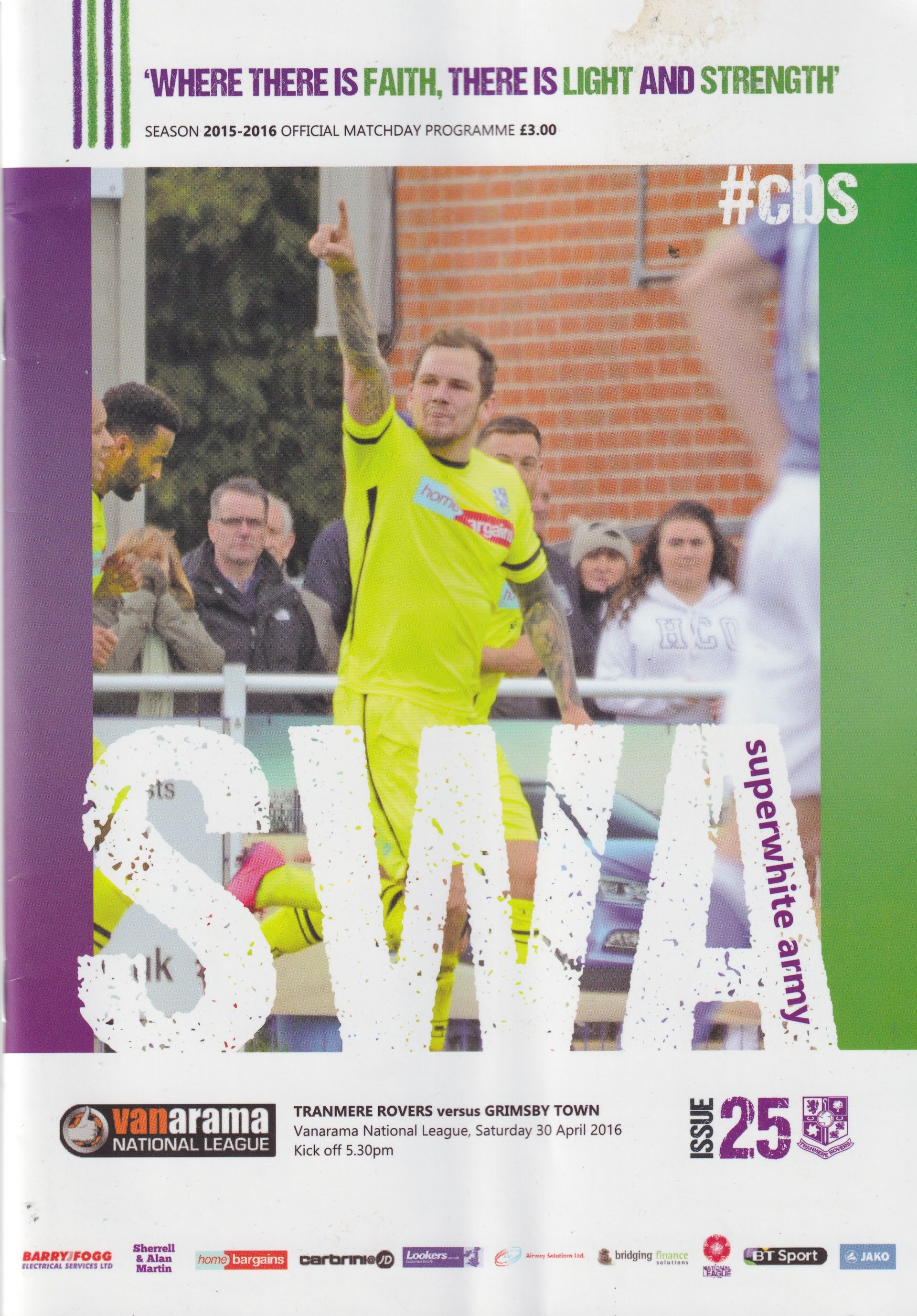 Tranmere Rovers v Grimsby Town match programme